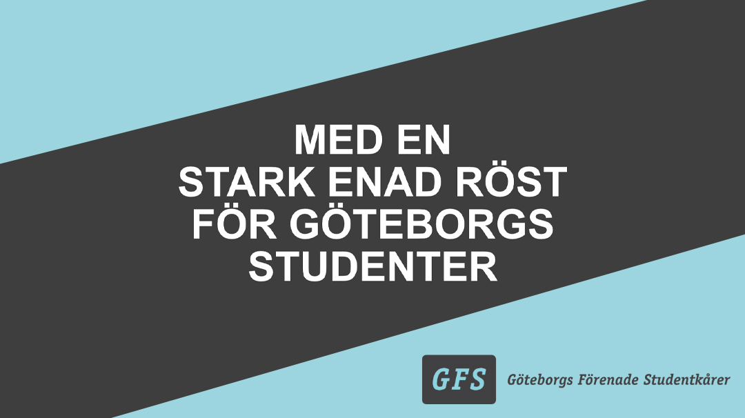 med en stark enad röst för göteborgs studenter plus gfs logga