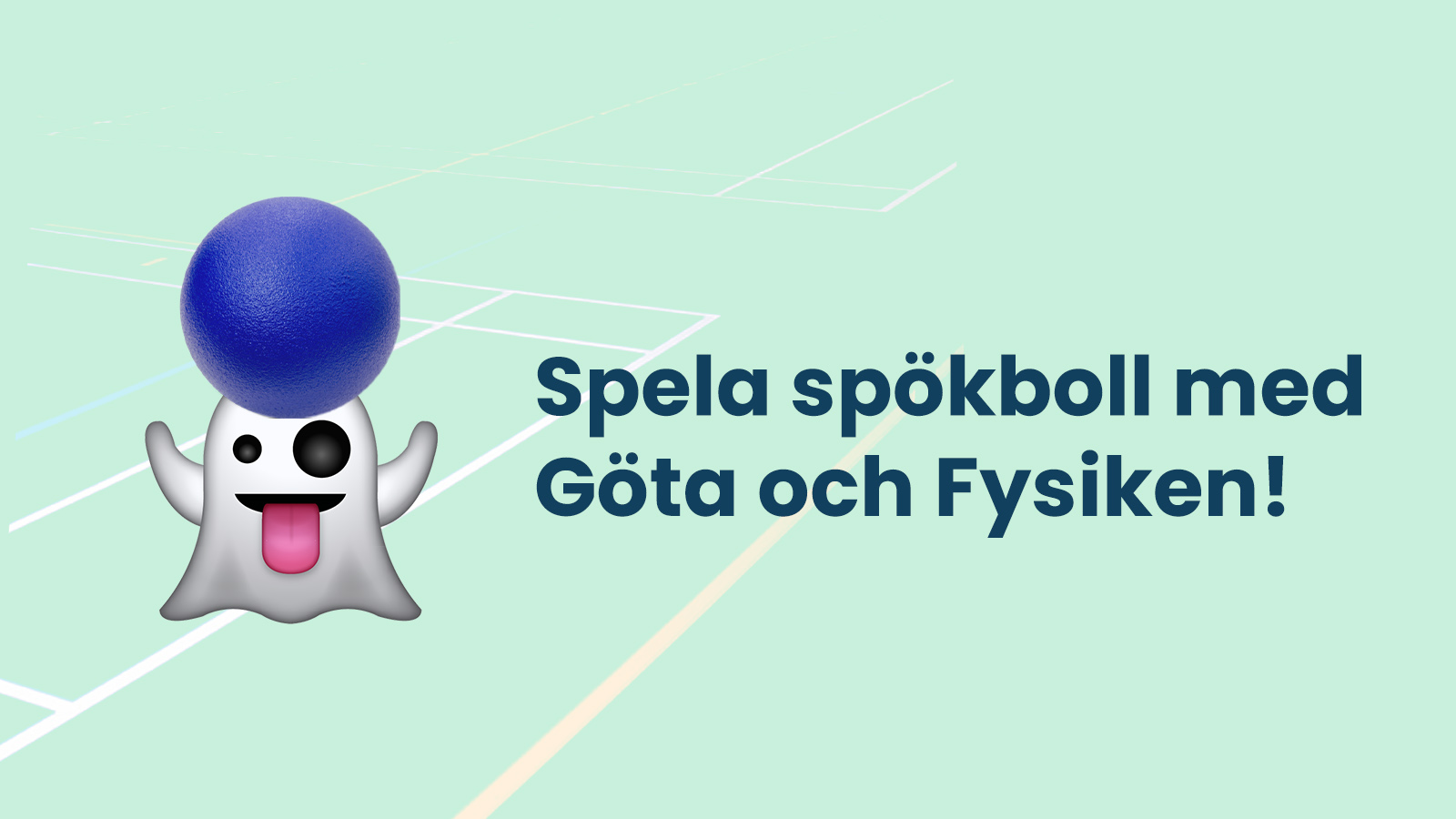 spökemoji och bollemoji på en bollplan