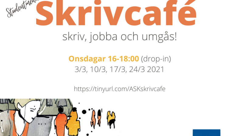Tider för när skrivcafét är onsdagar 16.00-18.00 (drop-in)