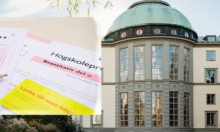 Handelshögskolan till höger, högskoleprovet till vänster